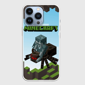 Чехол для iPhone 13 Pro с принтом Minecraft паук в Курске,  |  | Тематика изображения на принте: minecraft | копатель | кубики | майкрафт | майнкрафт | мморг | мультиплеер | пиксели | пиксельная игра | развивающая игра | рпг | строительство | стройка