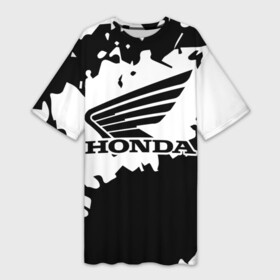 Платье-футболка 3D с принтом HONDA в Курске,  |  | 2020 | car | cbr1100xx | cbr600rr | civic | cr v | crv | gyro | honda | pcx | review | roadster | steed | test | авто | хонда | хонда срв