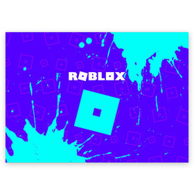 Поздравительная открытка с принтом ROBLOX / РОБЛОКС в Курске, 100% бумага | плотность бумаги 280 г/м2, матовая, на обратной стороне линовка и место для марки
 | blocks | blox | game | games | logo | minecraft | mobile | online | roblocks | roblox | robux | studio | блоки | игра | игры | квадрат | квадратик | кщидщч | лого | логотип | майнкрафт | онлайн | роблокс | робукс | символ | символы | студия