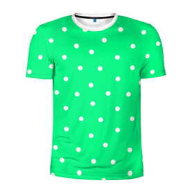 Мужская футболка 3D спортивная с принтом Горошек на зеленом в Курске, 100% полиэстер с улучшенными характеристиками | приталенный силуэт, круглая горловина, широкие плечи, сужается к линии бедра | baby | casual | girl | green | pattern | геометрия | горох | горошек | девушкам | детские | зелень | круги | круглый | кружочки | летние | лето | листья | многоточие | мятный | нежные | орнамент | пастельные | паттерн