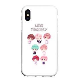 Чехол для iPhone XS Max матовый с принтом BTS Love Yourself в Курске, Силикон | Область печати: задняя сторона чехла, без боковых панелей | Тематика изображения на принте: bts | k pop | love | love yourself | битиес