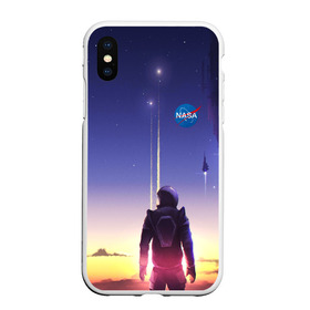 Чехол для iPhone XS Max матовый с принтом NASA в Курске, Силикон | Область печати: задняя сторона чехла, без боковых панелей | Тематика изображения на принте: cosmonavt | galaxy | nasa | nebula | space | star | абстракция | астронавт | вселенная | галактика | звезда | звезды | космический | космонавт | наса | планеты | скафандр