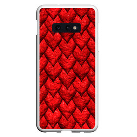 Чехол для Samsung S10E с принтом Красная чешуя в Курске, Силикон | Область печати: задняя сторона чехла, без боковых панелей | 