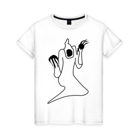 Женская футболка хлопок с принтом Haunted Family White / Kizaru в Курске, 100% хлопок | прямой крой, круглый вырез горловины, длина до линии бедер, слегка спущенное плечо | haunted family
haunted 
kizaru
rap
hip hop
кизару