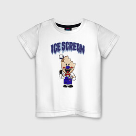 Детская футболка хлопок с принтом Ice Scream в Курске, 100% хлопок | круглый вырез горловины, полуприлегающий силуэт, длина до линии бедер | horror | ice scream | neighborhood | аркадный | хоррор