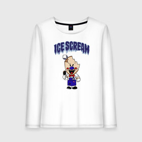 Женский лонгслив хлопок с принтом Ice Scream в Курске, 100% хлопок |  | horror | ice scream | neighborhood | аркадный | хоррор