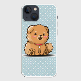Чехол для iPhone 13 mini с принтом милый песик в Курске,  |  | Тематика изображения на принте: cute | dog | doggy | арт | животные | картинка | милая | милый | пес | песик | псина | пушистик | рисунок | собака | собачка