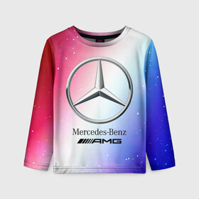 Детский лонгслив 3D с принтом MERCEDES / МЕРСЕДЕС в Курске, 100% полиэстер | длинные рукава, круглый вырез горловины, полуприлегающий силуэт
 | amg | auto | bens | benz | logo | merc | mercedes | mercedes benz | mersedes | moto | new | star | vthctltc | авто | амг | бенц | звезда | класс | лого | логотип | мерин | мерс | мерседес | мерседес бенц | мото | новый | символ | символы | ьуксуву