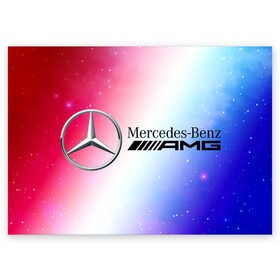 Поздравительная открытка с принтом MERCEDES / МЕРСЕДЕС в Курске, 100% бумага | плотность бумаги 280 г/м2, матовая, на обратной стороне линовка и место для марки
 | amg | auto | bens | benz | logo | merc | mercedes | mercedes benz | mersedes | moto | new | star | vthctltc | авто | амг | бенц | звезда | класс | лого | логотип | мерин | мерс | мерседес | мерседес бенц | мото | новый | символ | символы | ьуксуву
