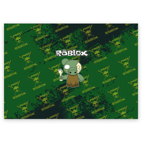 Поздравительная открытка с принтом Свинка Пигги из Roblox в Курске, 100% бумага | плотность бумаги 280 г/м2, матовая, на обратной стороне линовка и место для марки
 | Тематика изображения на принте: pig | piggi | roblox | svinka | игра | пигги