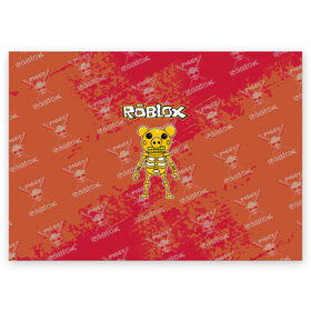 Поздравительная открытка с принтом Свинка Пигги из Roblox в Курске, 100% бумага | плотность бумаги 280 г/м2, матовая, на обратной стороне линовка и место для марки
 | Тематика изображения на принте: pig | piggi | roblox | svinka | игра | пигги