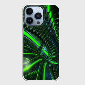 Чехол для iPhone 13 Pro с принтом DIGITAL NEON GREEN в Курске,  |  | abstract | abstraction | color | fractal | geometry | paitnt | psy | rdtktr | абстракция | геометрия | краски | неоновые | психоделика | фрактал