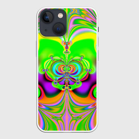 Чехол для iPhone 13 mini с принтом КИСЛОТНЫЙ ФРАКТАЛ ГЕОМЕТРИЯ в Курске,  |  | abstract | abstraction | color | fractal | geometry | paitnt | psy | rdtktr | абстракция | геометрия | краски | неоновые | психоделика | фрактал