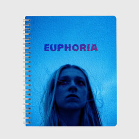 Тетрадь с принтом Euphoria в Курске, 100% бумага | 48 листов, плотность листов — 60 г/м2, плотность картонной обложки — 250 г/м2. Листы скреплены сбоку удобной пружинной спиралью. Уголки страниц и обложки скругленные. Цвет линий — светло-серый
 | euphoria | hunter schafer | jules vaughn | rue bennett | zendaya | джулиус | джулс вон | зендайа | зендая | ру беннет | хантер шафер | эйфория