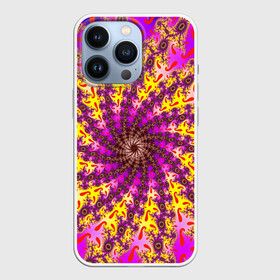 Чехол для iPhone 13 Pro с принтом НЕОНОВЫЙ РОЗОВЫЙ ФРАКТАЛ в Курске,  |  | abstract | abstraction | color | fractal | geometry | paitnt | psy | rdtktr | абстракция | геометрия | краски | неоновые | психоделика | фрактал