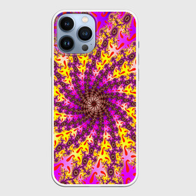 Чехол для iPhone 13 Pro Max с принтом НЕОНОВЫЙ РОЗОВЫЙ ФРАКТАЛ в Курске,  |  | abstract | abstraction | color | fractal | geometry | paitnt | psy | rdtktr | абстракция | геометрия | краски | неоновые | психоделика | фрактал