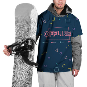 Накидка на куртку 3D с принтом OFFLINE в Курске, 100% полиэстер |  | facebook | instagram | offline | pattern | twitter | youtube | мессенджер | оффлайн | соцсети | узор