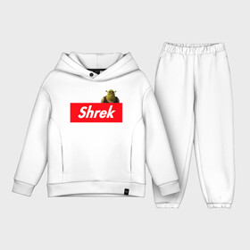 Детский костюм хлопок Oversize с принтом Shrek в Курске,  |  | shrek | shrek is life | мемы | огр кек | суприм | суприм лого | шрек