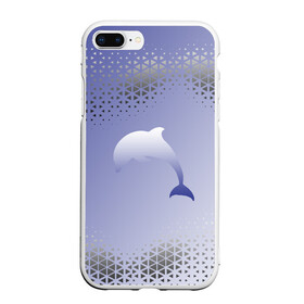 Чехол для iPhone 7Plus/8 Plus матовый с принтом Минималистичный дельфин в Курске, Силикон | Область печати: задняя сторона чехла, без боковых панелей | Тематика изображения на принте: dolphin | minimalism | sea | дельфин | минимализм | море