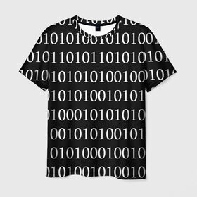 Мужская футболка 3D с принтом Black 101 в Курске, 100% полиэфир | прямой крой, круглый вырез горловины, длина до линии бедер | Тематика изображения на принте: 101 | binary code | black | programming | двоичный код | программировать