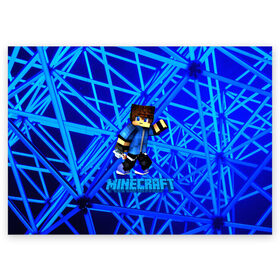 Поздравительная открытка с принтом Minecraft в Курске, 100% бумага | плотность бумаги 280 г/м2, матовая, на обратной стороне линовка и место для марки
 | craft | creeper | dungeon | dungeons | earth | game | logo | mine | minecraft | mobile | online | дунгеонс | земля | зомби | игра | крипер | лого | майкрафт | майнкрафт | мобайл | онлайн | подземелье | подземелья