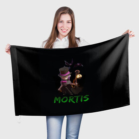 Флаг 3D с принтом Мортис Brawl Stars в Курске, 100% полиэстер | плотность ткани — 95 г/м2, размер — 67 х 109 см. Принт наносится с одной стороны | brawl stars | mortis | бравлер | летучая мышь | мортис