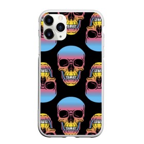 Чехол для iPhone 11 Pro матовый с принтом Neon skull в Курске, Силикон |  | color | grin | jaw | neon | skull | teeth | неон | оскал | пасть | цвет | череп
