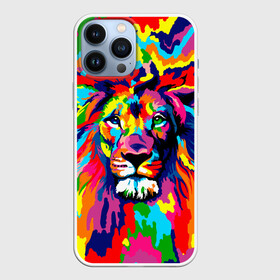 Чехол для iPhone 13 Pro Max с принтом Лев Artistic Art в Курске,  |  | Тематика изображения на принте: king | lion | neon | африка | голова | граффити | грива | дикий | животные | зверь | зодиак | картина | король | краски | красочный | лев | львенок | львиное | львица | неон | неоновые | радуга | радужный | рисунок