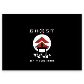 Поздравительная открытка с принтом Ghost of Tsushima в Курске, 100% бумага | плотность бумаги 280 г/м2, матовая, на обратной стороне линовка и место для марки
 | game | ghost | japan | ninja | samurai | tsushima | аниме | бусидо | воина | игра | кандзи | кимоно | киото | ниндзя | осака | призрак | путь | ронин | самурай | стиль | токио | цусимы | япония | японский