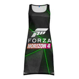 Платье-майка 3D с принтом Forza Horizon 4 Hi-tech в Курске, 100% полиэстер | полуприлегающий силуэт, широкие бретели, круглый вырез горловины, удлиненный подол сзади. | 4 | forza | gamer | games | horizon | racing | ultimate | гонки | форза