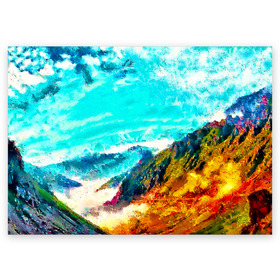 Поздравительная открытка с принтом Японские горы в Курске, 100% бумага | плотность бумаги 280 г/м2, матовая, на обратной стороне линовка и место для марки
 | art | japan | summer | азия | акварель | восток | восход | горы | деревья | искусство | картина | краски | красочный | лес | летние | лето | мазки | небесный | облака | пейзаж | природа | разноцветные | рассвет