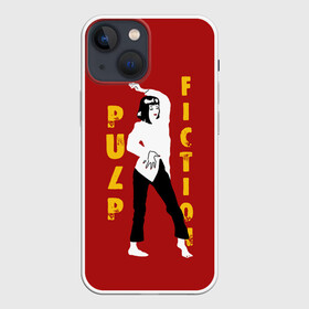 Чехол для iPhone 13 mini с принтом Pulp Fiction в Курске,  |  | Тематика изображения на принте: актеры | бандиты | боевик | бульварное | винсент | герои | девяностые | джулс | знаменитости | кинофильм | комедия | криминал | криминальное | лихие | логотип | миа | персонажи | преступники | ретро