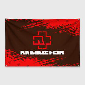 Флаг-баннер с принтом RAMMSTEIN / РАМШТАЙН в Курске, 100% полиэстер | размер 67 х 109 см, плотность ткани — 95 г/м2; по краям флага есть четыре люверса для крепления | hfvinfqy | lindeman | lindemann | logo | metal | music | rammstein | ramstein | rock | til | till | группа | концерт | концерты | кфььыеушт | линдеман | линдеманн | лого | логотип | логотипы | метал | музыка | раммштайн | рамштайн | рок | символ