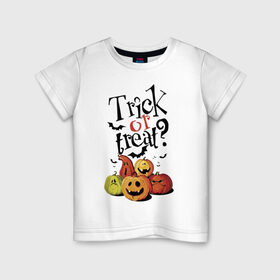Детская футболка хлопок с принтом Кошелек или жизнь в Курске, 100% хлопок | круглый вырез горловины, полуприлегающий силуэт, длина до линии бедер | bat | halloween | jaw | pumpkin | smile | летучая мышь | пасть | тыква | улыбка | хэллоуин