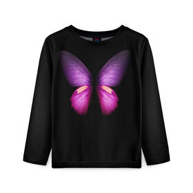 Детский лонгслив 3D с принтом Butterfly в Курске, 100% полиэстер | длинные рукава, круглый вырез горловины, полуприлегающий силуэт
 | butterfly | арт | бабочка | крылья | насекомые | фауна