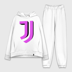 Женский костюм хлопок Oversize с принтом Juventus | 3D Logo Fuchsia (2021) в Курске,  |  | 0x000000123 | juve | juventus | ronaldo | юве | ювентус