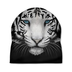 Шапка 3D с принтом тигр в Курске, 100% полиэстер | универсальный размер, печать по всей поверхности изделия | белый тигр | тигр