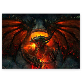 Поздравительная открытка с принтом Огненный Дракон в Курске, 100% бумага | плотность бумаги 280 г/м2, матовая, на обратной стороне линовка и место для марки
 | Тематика изображения на принте: drag | dragon | арт | динамическое | динозавр | дракон | красивое | фантастика