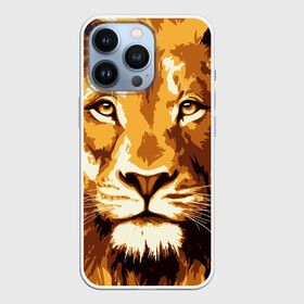 Чехол для iPhone 13 Pro с принтом Взгляд льва в Курске,  |  | арт | грива | деко | жедтая | животные | закат | зверей | золото | кошка | лев | лето | львенок | неоновая | очки | пляж | прайд | разноцветная | солнце | тигр | узоры | царь | яркие