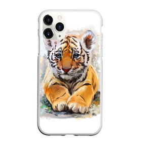Чехол для iPhone 11 Pro Max матовый с принтом Tiger Art в Курске, Силикон |  | art | blue | dinamic picture | lion | tiger | white | арт | животные | картинка | лев | рисунок | тигр