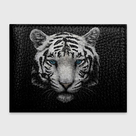 Обложка для студенческого билета с принтом Белый Тигр в Курске, натуральная кожа | Размер: 11*8 см; Печать на всей внешней стороне | Тематика изображения на принте: tiger | животное | тигр | тигрица | чернобелый