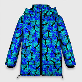 Женская зимняя куртка 3D с принтом Голубые бабочки в Курске, верх — 100% полиэстер; подкладка — 100% полиэстер; утеплитель — 100% полиэстер | длина ниже бедра, силуэт Оверсайз. Есть воротник-стойка, отстегивающийся капюшон и ветрозащитная планка. 

Боковые карманы с листочкой на кнопках и внутренний карман на молнии | angel | butterfly | pattern | summer | wings | ангел | бабочка | бабочки | животные | крылышки | крылья | летающие | летние | магия | махаон | мотылек | насекомые | небесные | неон | неоновые | паттерн | природа
