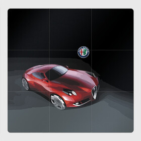 Магнитный плакат 3Х3 с принтом Alfa Romeo в Курске, Полимерный материал с магнитным слоем | 9 деталей размером 9*9 см | Тематика изображения на принте: alfa romeo | car | italy | motorsport | prestige | автоспорт | альфа ромео | италия | престиж