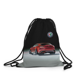 Рюкзак-мешок 3D с принтом Alfa Romeo в Курске, 100% полиэстер | плотность ткани — 200 г/м2, размер — 35 х 45 см; лямки — толстые шнурки, застежка на шнуровке, без карманов и подкладки | alfa romeo | car | italy | motorsport | prestige | автоспорт | альфа ромео | италия | престиж