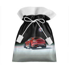 Подарочный 3D мешок с принтом Alfa Romeo в Курске, 100% полиэстер | Размер: 29*39 см | Тематика изображения на принте: alfa romeo | car | italy | motorsport | prestige | автоспорт | альфа ромео | италия | престиж