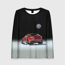 Женский лонгслив 3D с принтом Alfa Romeo в Курске, 100% полиэстер | длинные рукава, круглый вырез горловины, полуприлегающий силуэт | alfa romeo | car | italy | motorsport | prestige | автоспорт | альфа ромео | италия | престиж