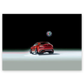 Поздравительная открытка с принтом Alfa Romeo в Курске, 100% бумага | плотность бумаги 280 г/м2, матовая, на обратной стороне линовка и место для марки
 | alfa romeo | car | italy | motorsport | prestige | автоспорт | альфа ромео | италия | престиж