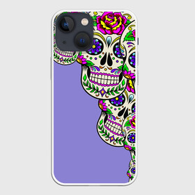 Чехол для iPhone 13 mini с принтом Calavera 2 в Курске,  |  | color | краски | мексиканский | череп