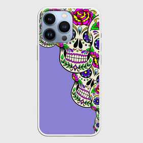 Чехол для iPhone 13 Pro с принтом Calavera 2 в Курске,  |  | color | краски | мексиканский | череп