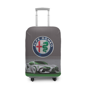 Чехол для чемодана 3D с принтом Alfa Romeo motorsport в Курске, 86% полиэфир, 14% спандекс | двустороннее нанесение принта, прорези для ручек и колес | alfa romeo | car | italy | motorsport | prestige | автоспорт | альфа ромео | италия | престиж